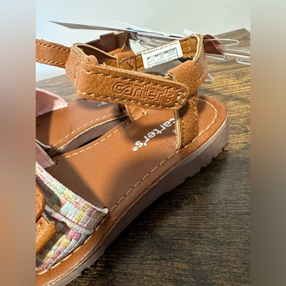 Carters Toddler Girls Isa Brown/Multi Velcro Strap Sandals NWT Various Sizes - Picture 5 of 8